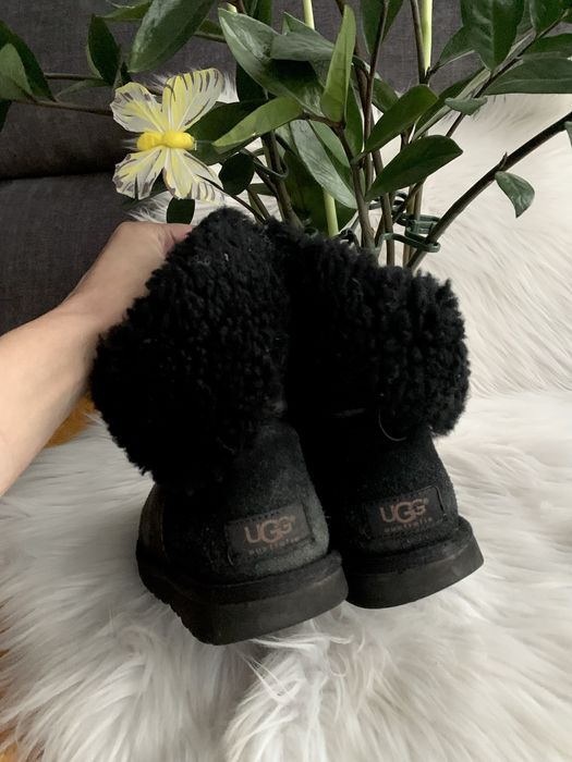 UGG 37 czarne śnisgowce skóra zamsz