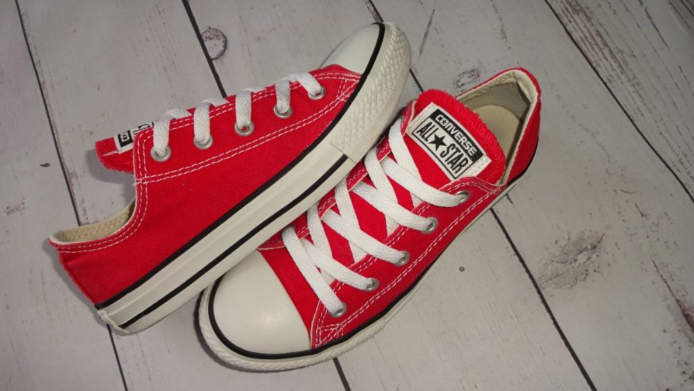 CONVERSE conversy CZERWONE NISKIE  r.34 wkł.21cm  SUPER STAN cudne