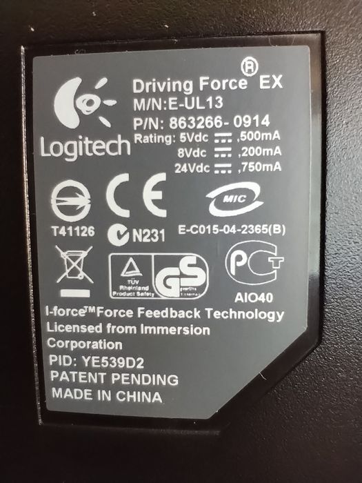 Logitech Driving Force EX PS2 Steering Wheel E-UL1364553178424706122