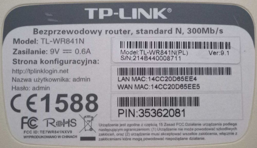 Router  TP-LINK TL-WR841N