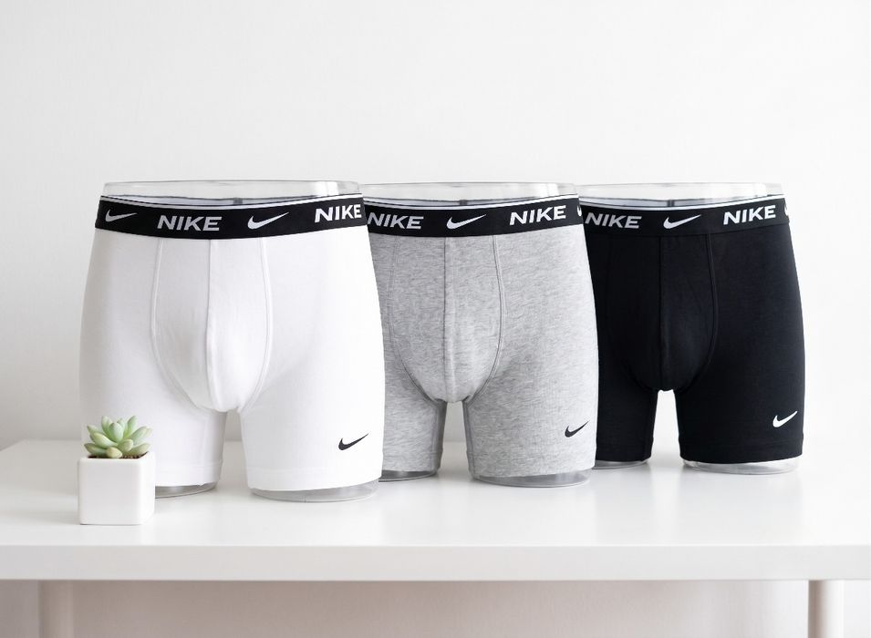 3PACK NIKE Bokserki Męskie Czarne Szare Białe