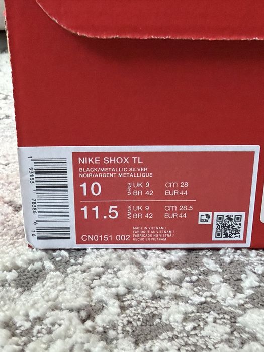 Nike Shox TL (CN0151-002) 44 розмір