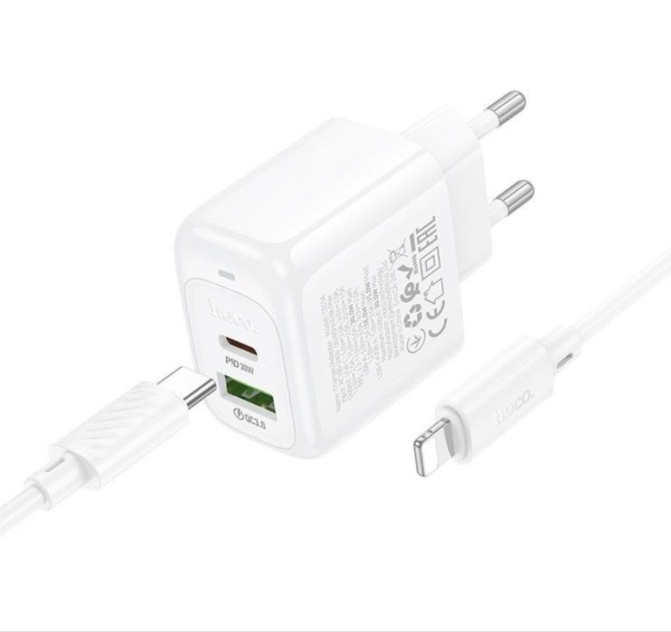 Швидка Зарядка iPhone 30W USB + Type-C / Hoco CS55A Type-C—Lligtning