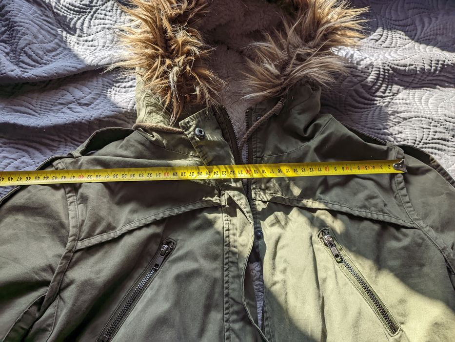 ASOS kurtka parka z podpinką M khaki zielona oliwkowa
