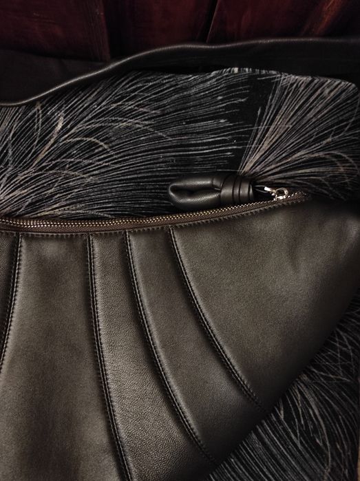 Кожаная сумка шоколад в стиле lameire Croissant Bag Dark Chocolate