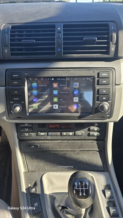Rádio BMW E46 Android 14 com GPS (Novo)