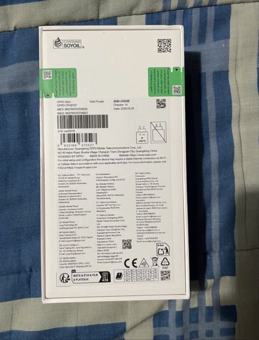 OPPO A5m 6,67″ 8 GB / 256 GB Preto Nébula – Selado, caixa original