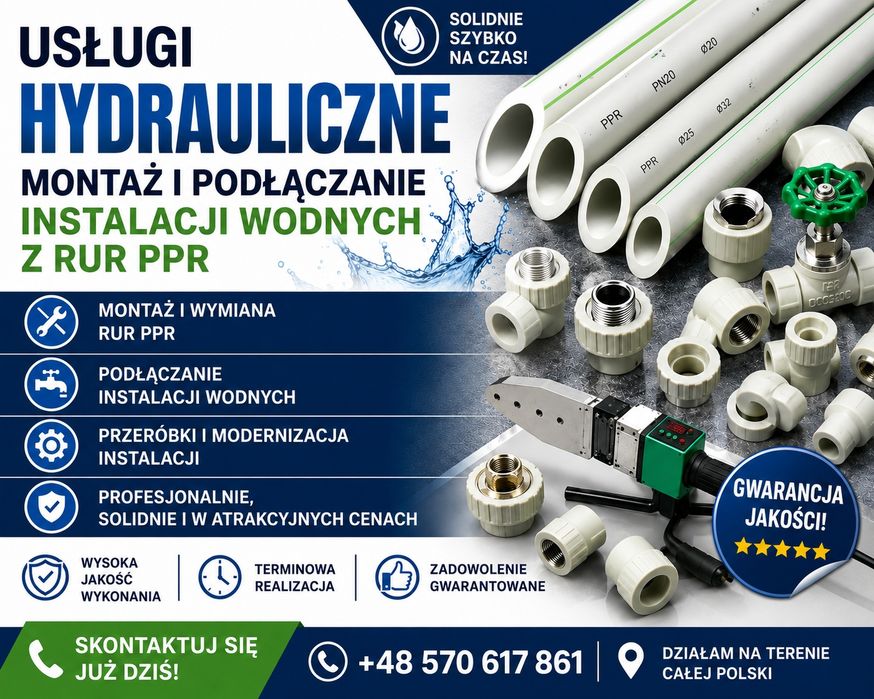 usługi wymiany i podłączania rur wodnych na rury PPR