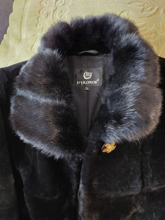 Продам шубу, овчинка з норковим воротником