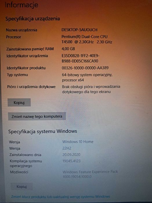 Laptop Packard Bell 17" KAYF0 Easy Note LJ65 + Kabel sie Ethernet RJ45