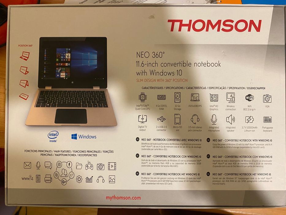computador portátil thomson + capa pc
