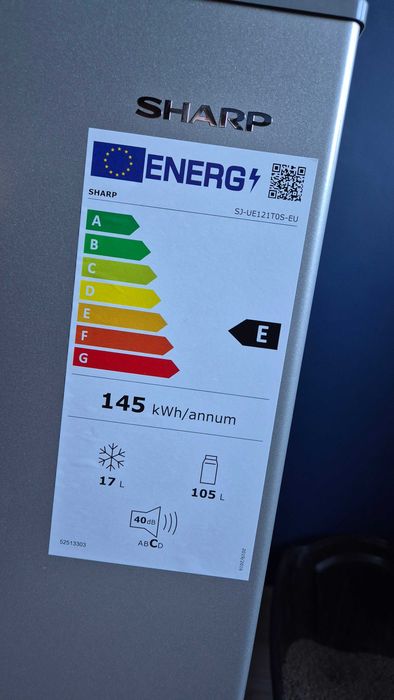 Lodówka SHARP SJ-UE121T0S-EU prawie NOWA gwarancja