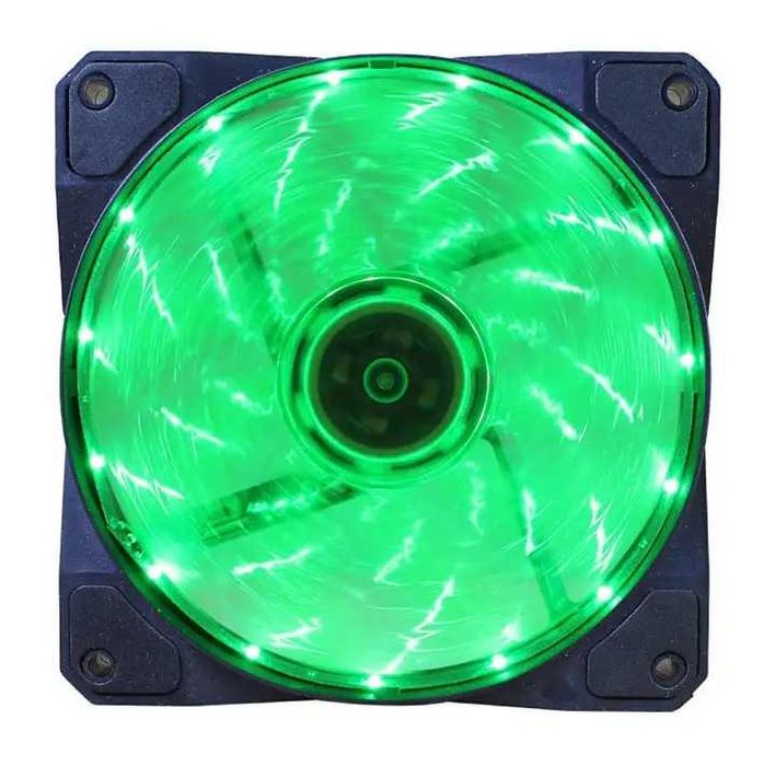 Кулер 120*120*25мм 3pin+molex TRY FAN LED с подсветкой зеленый