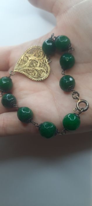 Pulseira prata símbolo Viana com pedras