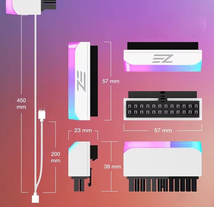 Adapter ATX 24pin aRGB 90 stopni