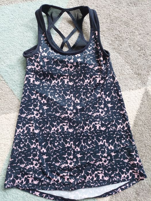 Top sportowy bluzka do ćwiczeń granat róż H&M XS 34 na siłownię joga