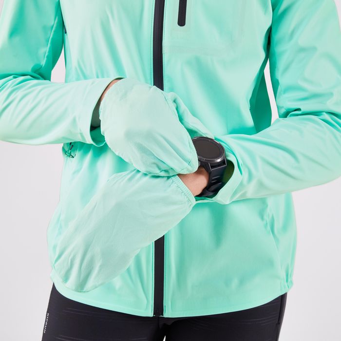 Casaco Quente de Corrida Mulher RUN 900 Warm Regul Verde-menta