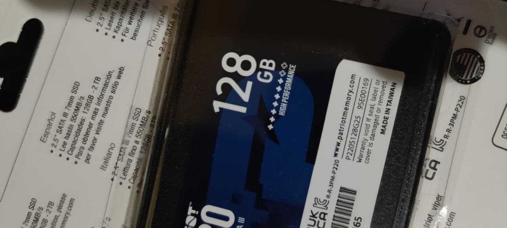 SSD-disk 128GB (+256GB) Patriot SATA3 новые