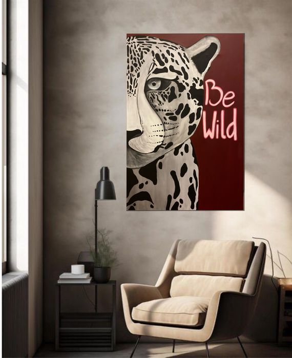 Quadro pintura “Be wild” - 90X60 cm