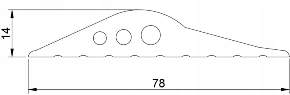 Uszczelka garażowa próg do bramy 6mb szer 78mm