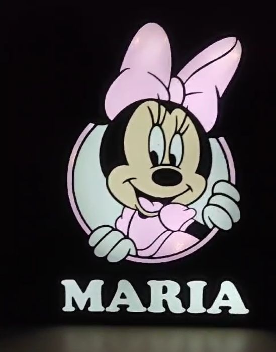 Candeeiro Minnie com Nome Personalizado