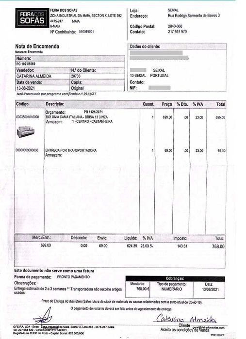 Oportunidade - Sofá-Cama com Colchão