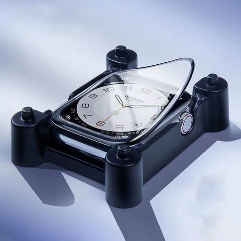 2x szkło hybrydowe Apple Watch 41mm + Aplikator, czarna ramka