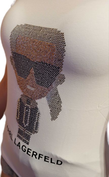 Koszulka damska Karl Lagerfeld roz.S Cyrkonie biała