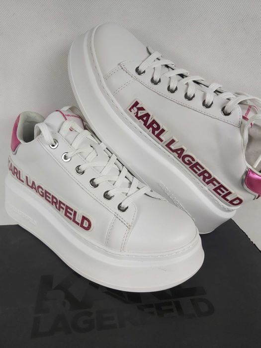 Skneakersy KARIL LAGERFELD  białe różowe 39 trampki anakapri