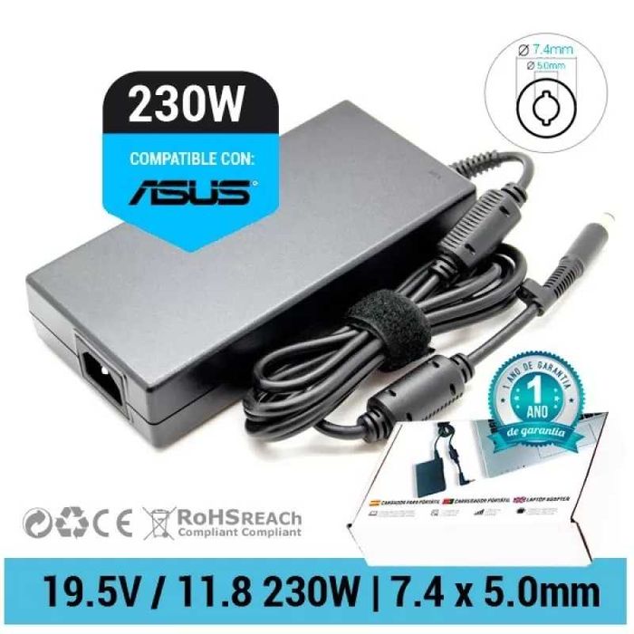 Carregador Compatível ASUS 19,5 V 11,8 A 7,4 x 5,0 mm 230W