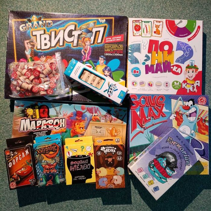 Набір настільних ігор  від Strateg, Arial, Danko Toys - The Royal (Вірю не вірю), Formarium, Grand Твістер, Емоційний Інтелект