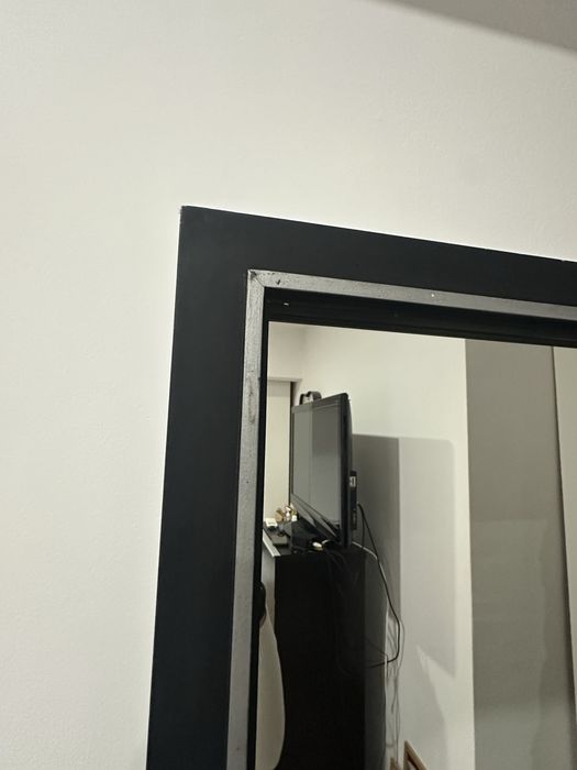 Espelho madeira Preto e Prata