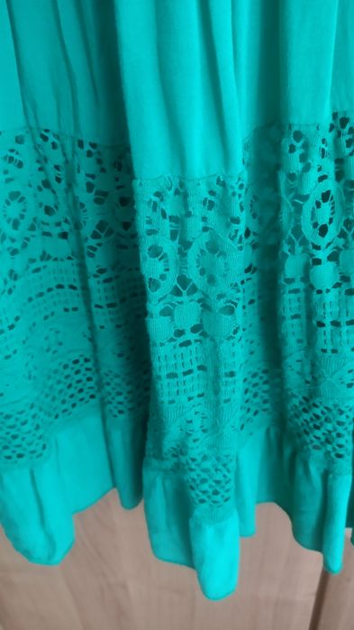 Spódnica z falban zielona