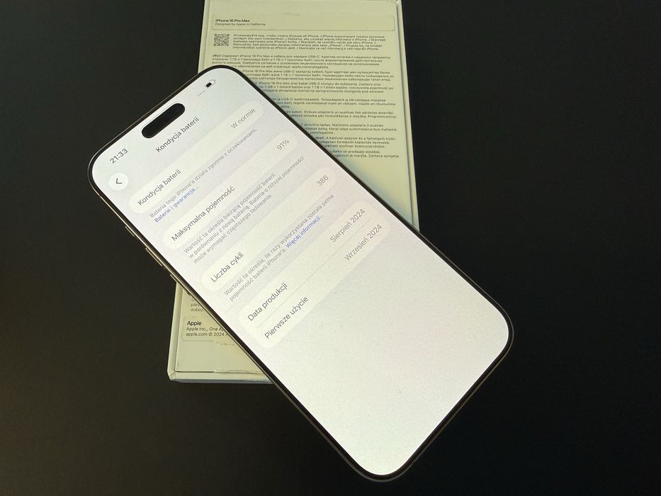 Iphone 16 pro Max 256 bateria 91%