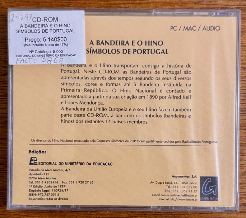 CD ROM - O Hino e a Bandeira, Símbolos de Portugal