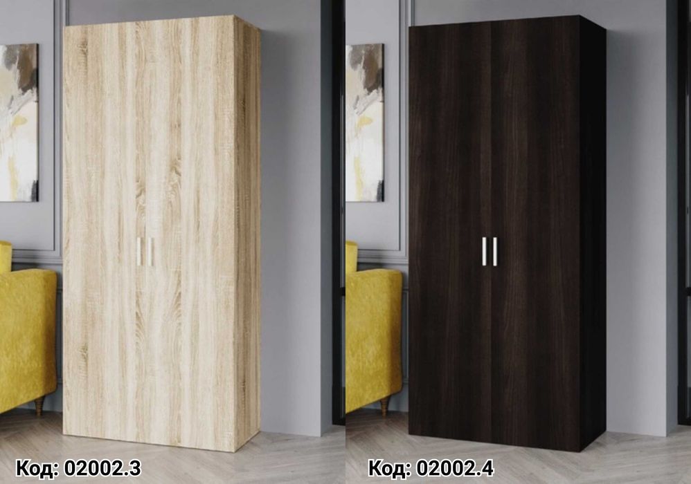 4 кольори на вибір‼️Шафа розпашна 80 см Дводверні шафи для одягу з ДСП