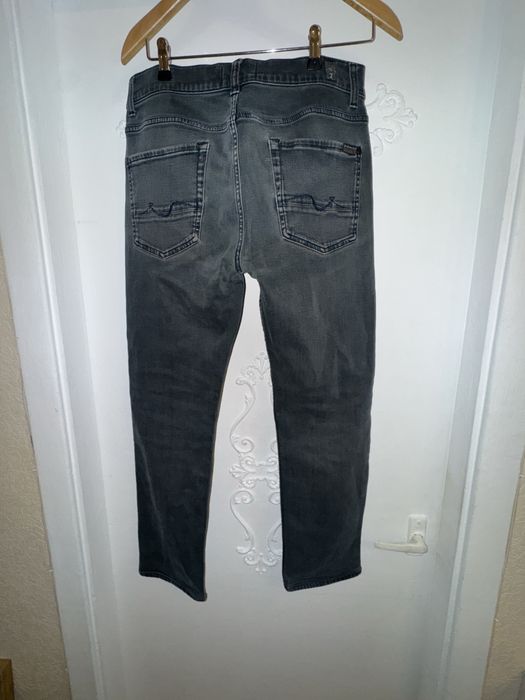 Преміальні чоловічі темно-сірі skinny джинси 7 For All Mankind