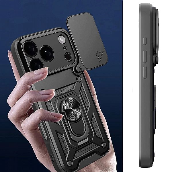 Etui Hybrid Armor Camshield na iPhone 17 Pro Max pancerne z podstawką