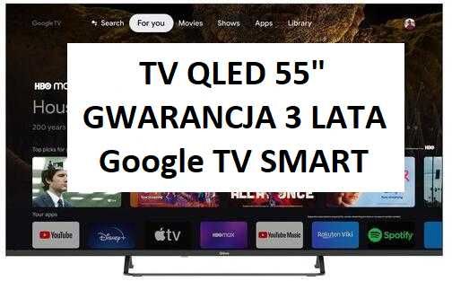 Nowy TV QLED Q55QA232B SMART WiFi Google 4K DVB-T2