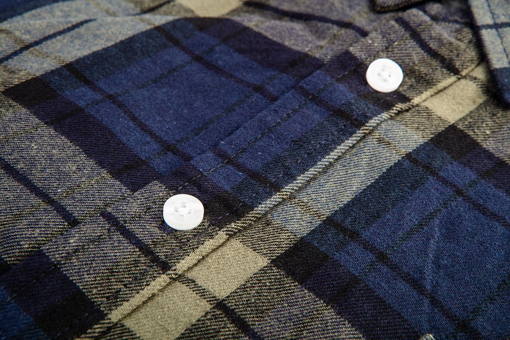 Koszula Flanelowa Granatowo-Oliwkowo-Czarna, Rozmiar S