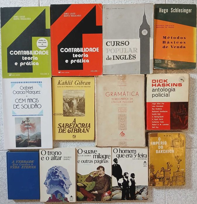 13 Livros Antigos Variados Temáticos em Portugues