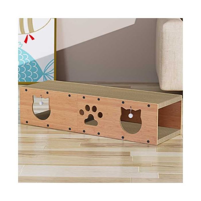 Drapak dla kota kartonowy domek budka tekturowy legowisko z piłką