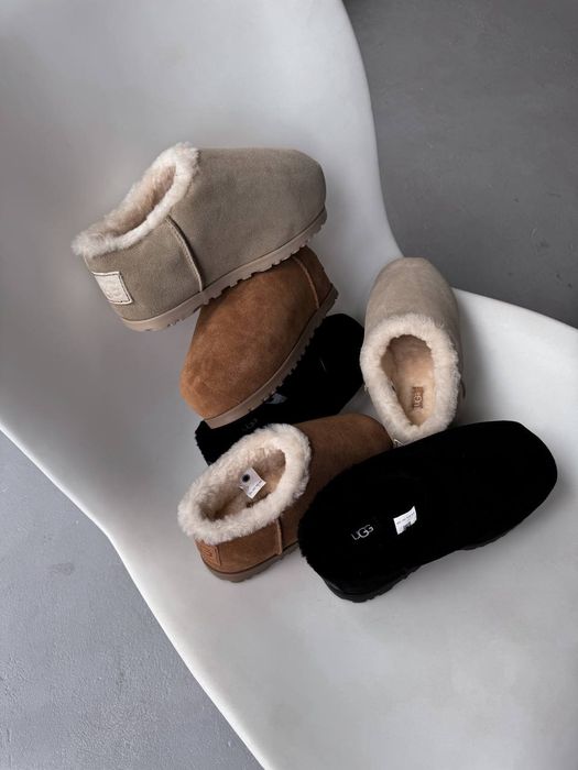 р36-41 Жіночі уггі Ugg Pumped Slide Beige Chestnut Black