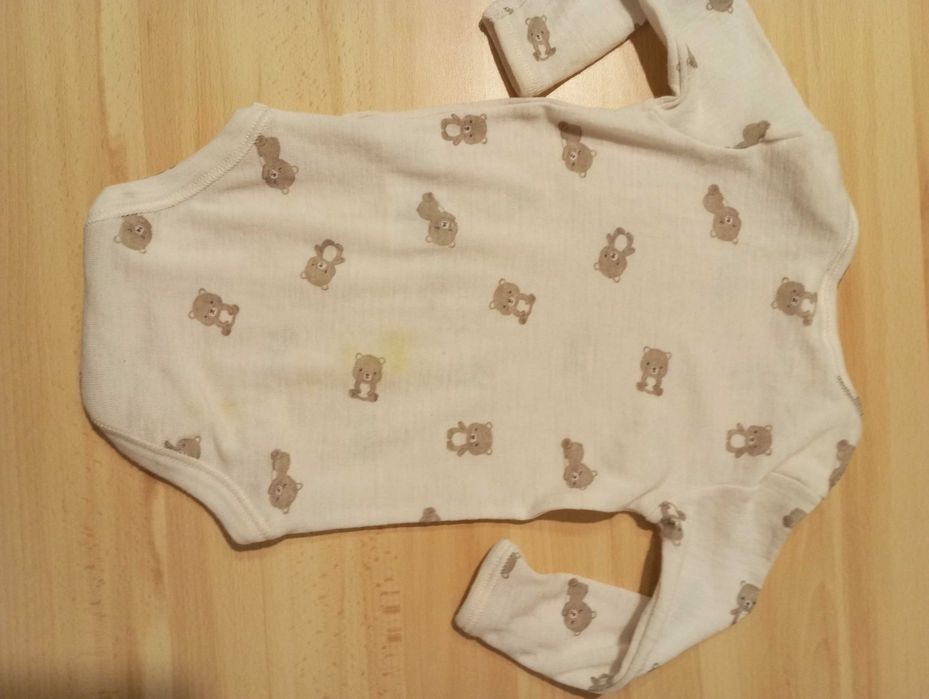 Kappahl Wełniane body niemowlęce w misie rozm.62/2-4mies.