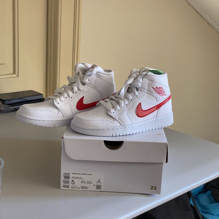 Jordan 1 Mid White University Red número 35.5