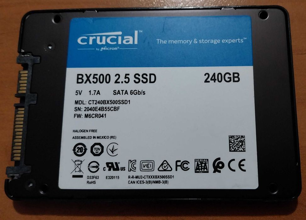 Dysk SSD Crucial BX500 240GB 2.5" SATA III(CT240BX500SSD1)