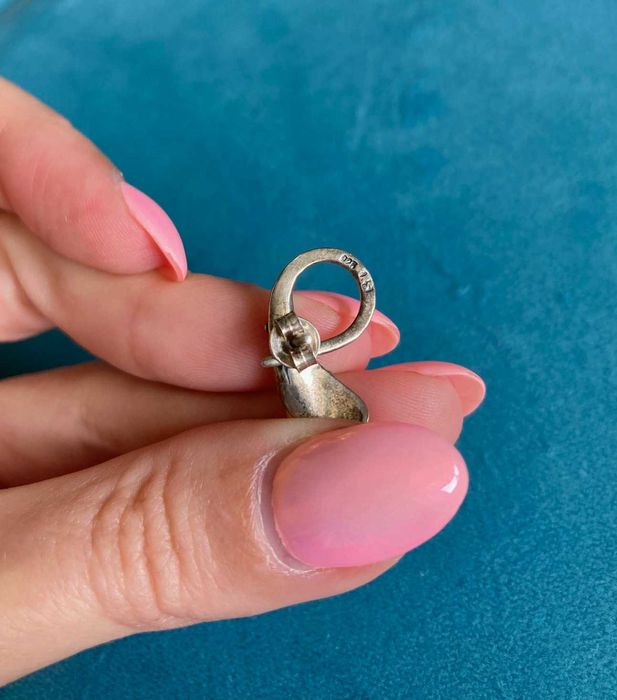 Srebrny komplet łańcuszek wisiorek kolczyki srebro 925