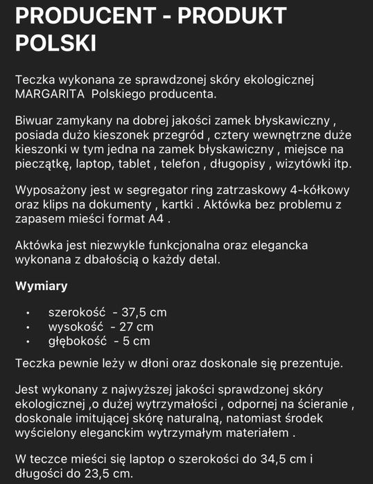 Nowa aktówka teczka biwuar MODDANO