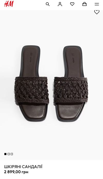 Босоніжки шльопки шкіряні H&M premium