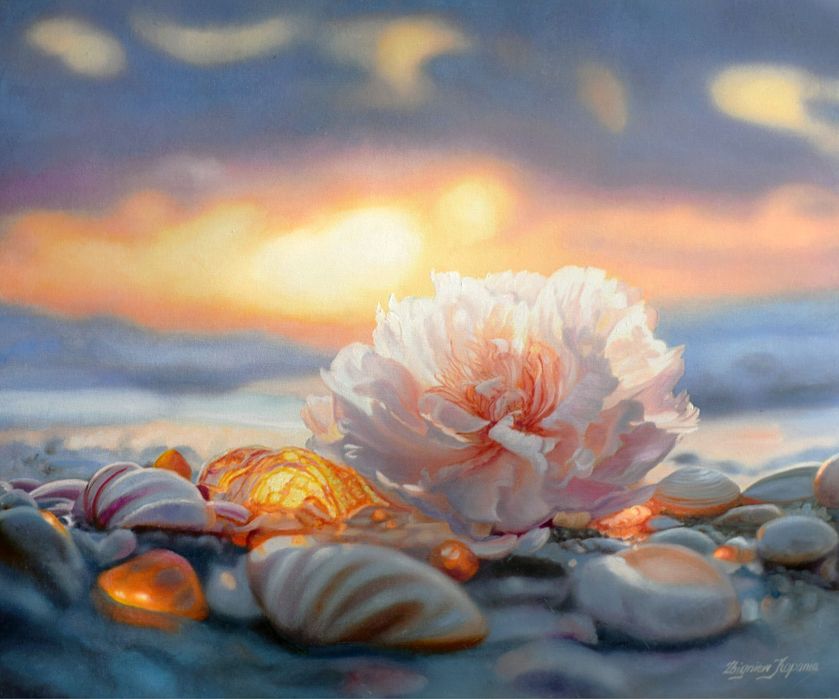 Obraz Olejny Peonia i bursztyny - Zbigniew Kopania